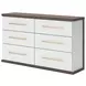 Mazilar Dark Brown and Matte White 6 Drawer Dresser