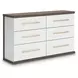 Mazilar Dark Brown and Matte White 6 Drawer Dresser