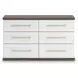 Mazilar Dark Brown and Matte White 6 Drawer Dresser