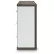 Mazilar Dark Brown and Matte White 6 Drawer Dresser