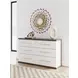 Mazilar Dark Brown and Matte White 6 Drawer Dresser