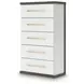 Mazilar Brown and White 5 Drawer Chest