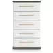 Mazilar Brown and White 5 Drawer Chest