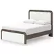Mazilar White and Brown Queen Upholstered Bed with LED
