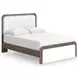 Mazilar White and Brown Upholstered Bedroom Set with LED