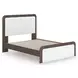 Mazilar White and Brown Upholstered Bedroom Set with LED