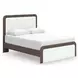 Mazilar White and Brown Upholstered Bedroom Set with LED