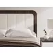 Mazilar White and Brown Queen Upholstered Bed with LED