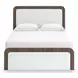 Mazilar White and Brown Upholstered Bedroom Set with LED
