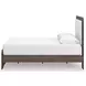 Mazilar White and Brown Queen Upholstered Bed with LED