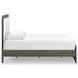Mazilar White and Brown Queen Upholstered Bed with LED