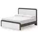 Mazilar White and Brown King Upholstered Bed with LED