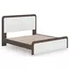 Mazilar White and Brown King Upholstered Bed with LED
