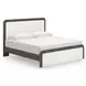 Mazilar White and Brown King Upholstered Bed with LED