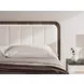 Mazilar White and Brown King Upholstered Bed with LED