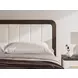Mazilar White and Brown King Upholstered Bed with LED