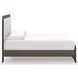 Mazilar White and Brown King Upholstered Bed with LED