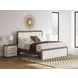 Mazilar White and Brown King Upholstered Bed with LED