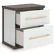 Mazilar White and Brown Upholstered Bedroom Set with LED