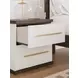 Mazilar Brown and White 2 Drawer Nightstand with USB Charging