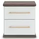 Mazilar White and Brown Upholstered Bedroom Set with LED