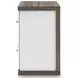 Mazilar Brown and White 2 Drawer Nightstand with USB Charging