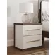 Mazilar Brown and White 2 Drawer Nightstand with USB Charging