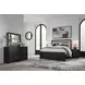 Raechalla Black Queen Upholstered Panel Bed with LED