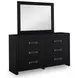 Raechalla Matte Black Rectangular Dresser Mirror