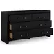 Raechalla Matte Black 6 Drawer Dresser