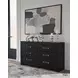 Raechalla Matte Black 6 Drawer Dresser