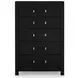 Raechalla Matte Black 5 Drawer Chest