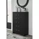 Raechalla Matte Black 5 Drawer Chest