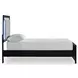 Raechalla Black Twin Upholstered Panel Bed with LED