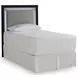 Raechalla Black and Gray Twin Upholstered Panel Headboard