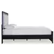 Raechalla Black Queen Upholstered Panel Bed with LED