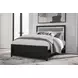 Raechalla Black Queen Upholstered Panel Bed with LED
