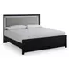 Raechalla Black King Upholstered Panel Bed with LED
