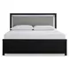 Raechalla Black King Upholstered Panel Bed with LED