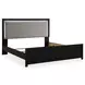 Raechalla Black King Upholstered Panel Bed with LED