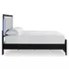 Raechalla Black King Upholstered Panel Bed with LED
