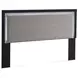 Raechalla Black and Gray King Upholstered Panel Headboard