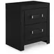 Raechalla Matte Black 2 Drawer Nightstand