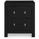 Raechalla Matte Black 2 Drawer Nightstand