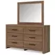 Jonnifer Auburn 6 Drawer Dresser and Rectangular Mirror