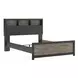 Jonnifer Matte Black and Warm Gray Queen Bookcase Storage Panel Bed with LED