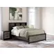 Jonnifer Warm Gray and Matte Black Queen Bookcase Headboard with LED
