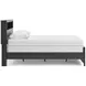 Jonnifer Matte Black and Warm Gray Queen Bookcase Storage Panel Bed with LED