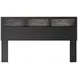 Jonnifer Warm Gray and Matte Black King Bookcase Headboard with LED