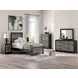 Jonnifer Black and Gray 6 Drawer Dresser with Rectangular Mirror